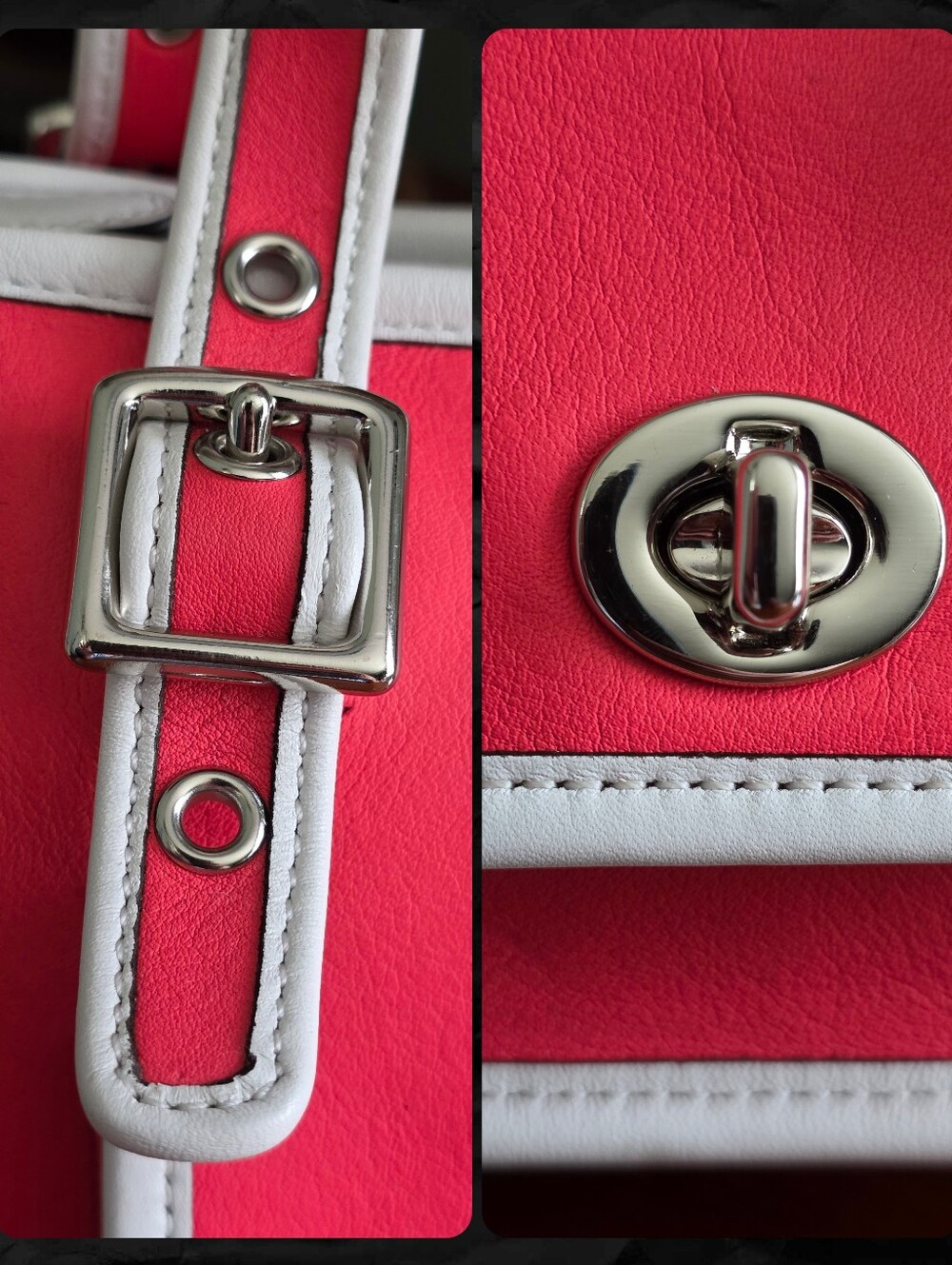 Coach Legacy Archive Turnlock Satchel Watermelon Pink Leather Crossbody Charm - Picture 11 of 16
